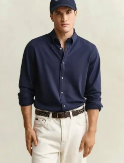 REG JERSEY PIQUE STRETCH SHIRT - Casual skjortor