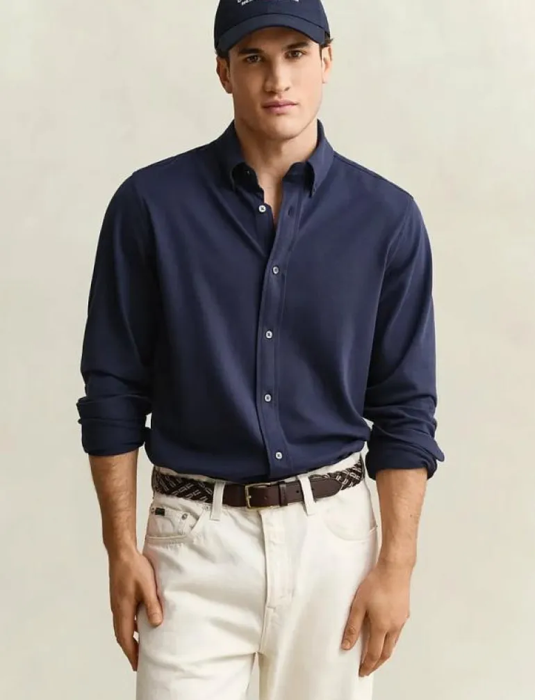 REG JERSEY PIQUE STRETCH SHIRT - Casual skjortor