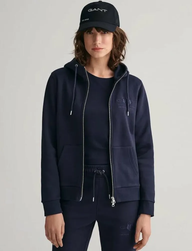 REG TONAL SHIELD ZIP HOODIE - Huvtröjor