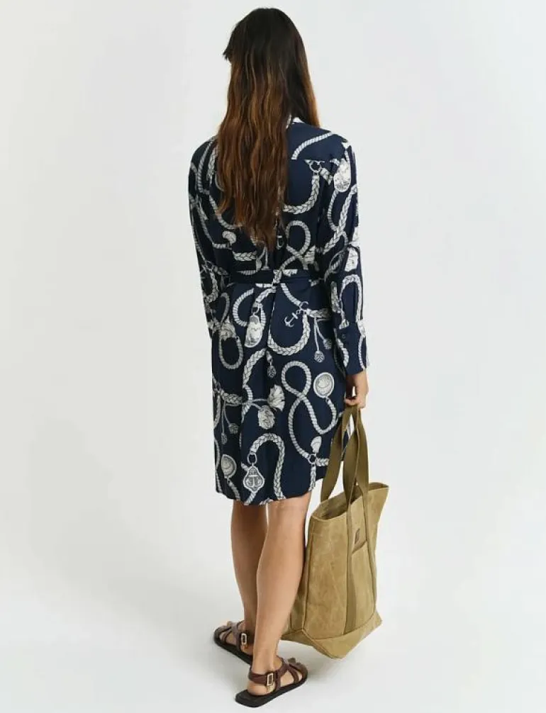 REL SAILING PRINT SHIRT DRESS - Skjortklänningar