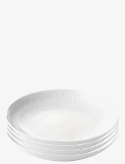 Relief - suppe tallerken porcelæn white 4 stk 22 cm gaveæske - Djupa tallrikar
