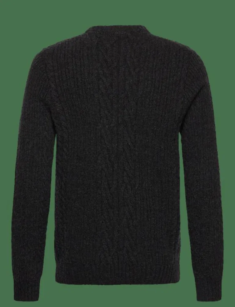 Ribbed Cable Knit Jumper - Rundhalsad