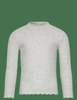 Ribbed high neck t-shirt - Långärmade t-shirts