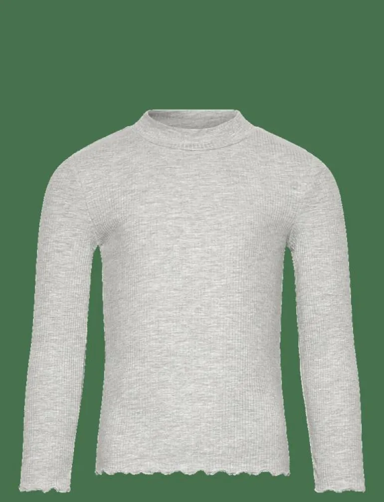 Ribbed high neck t-shirt - Långärmade t-shirts