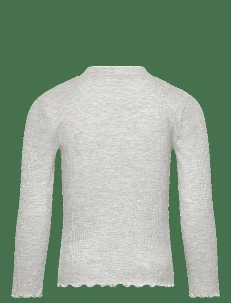 Ribbed high neck t-shirt - Långärmade t-shirts