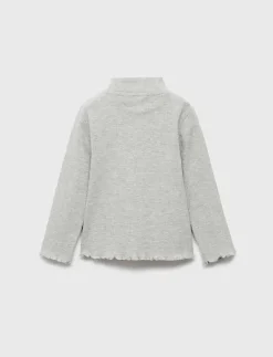 Ribbed high neck t-shirt - Långärmade t-shirts
