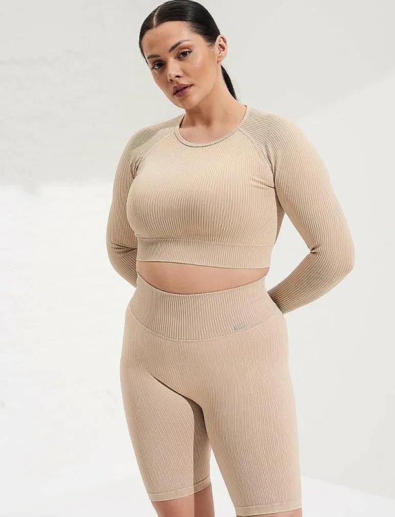 Ribbed Seamless Biker Shorts - Träningstights