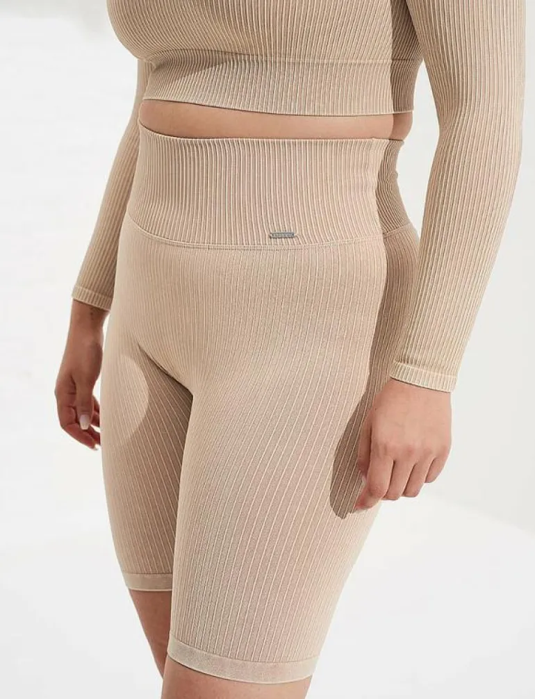 Ribbed Seamless Biker Shorts - Träningstights