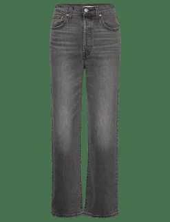 RIBCAGE STRAIGHT ANKLE BLACKS - Straight jeans