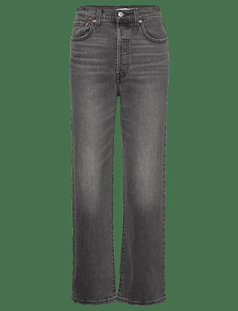 RIBCAGE STRAIGHT ANKLE BLACKS - Straight jeans