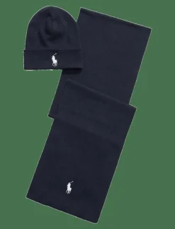 Rib-Knit Cotton Beanie & Scarf Gift Set - Sjalar