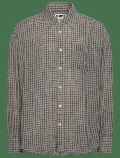Room shirt Soft Grey Check-44 - Rutiga skjortor