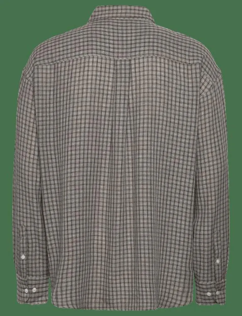 Room shirt Soft Grey Check-44 - Rutiga skjortor