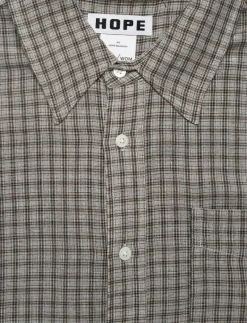 Room shirt Soft Grey Check-44 - Rutiga skjortor