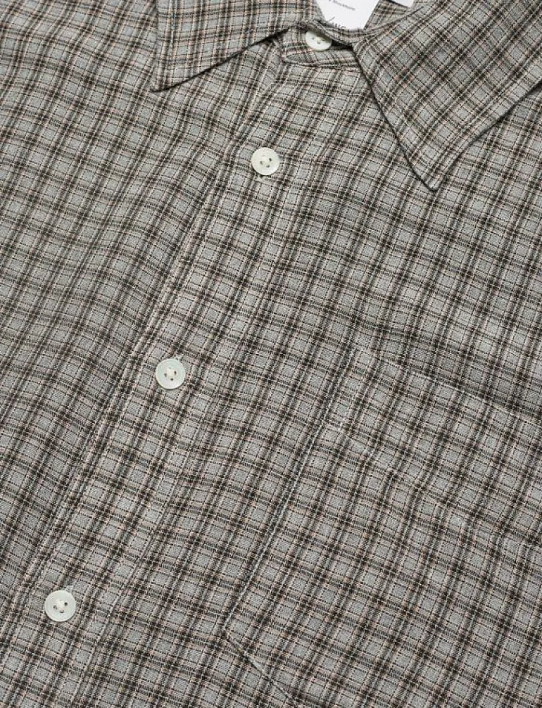 Room shirt Soft Grey Check-44 - Rutiga skjortor