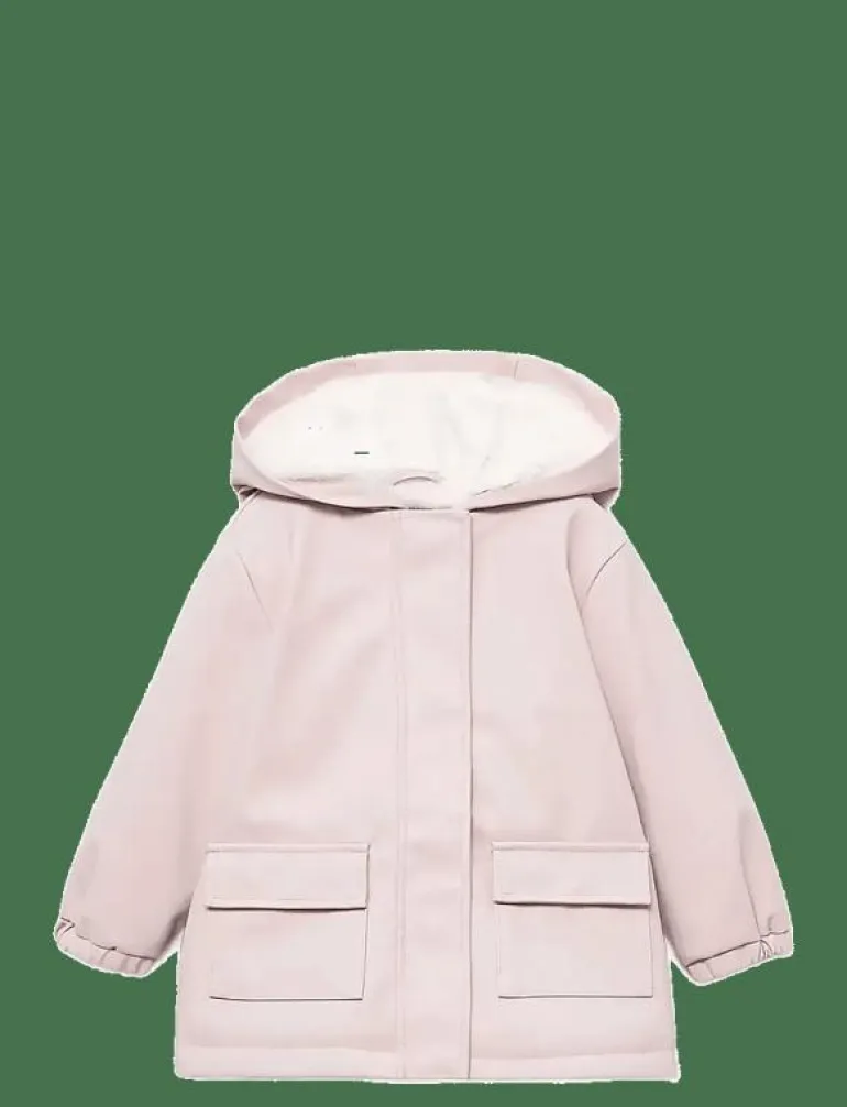 Rubberised coat with fur-effect lining - Jackor