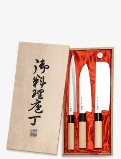 Satake Houcho Balsabox 3 knivar (Santoku + Nakiri + Sashimi) - Knivset