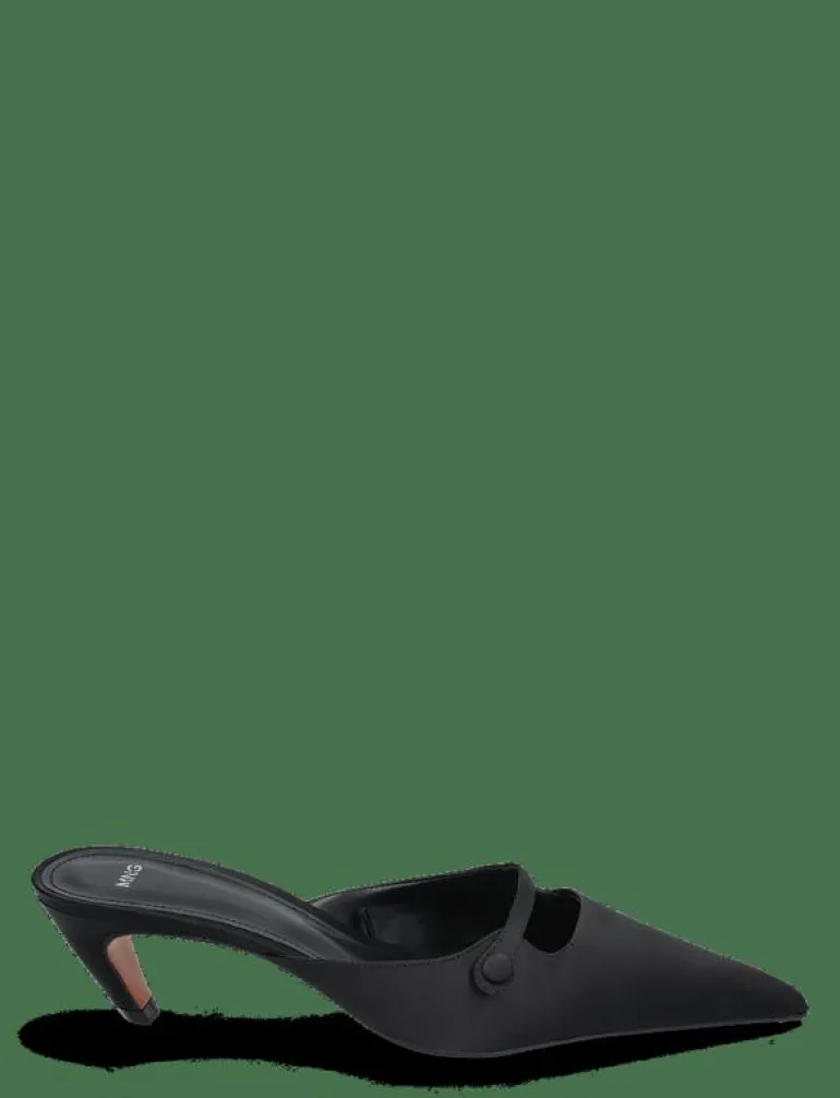 Satin kitten-heel shoes - Mules med klack