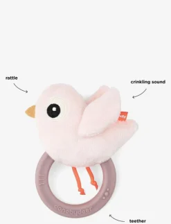 Sensory rattle w/teether Birdee Powder - Bitleksaker