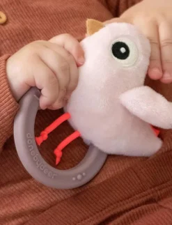 Sensory rattle w/teether Birdee Powder - Bitleksaker