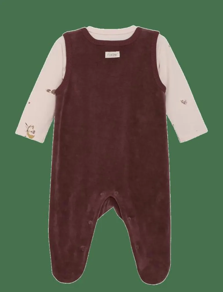 Set w. Body and Velour Romper - Set med body
