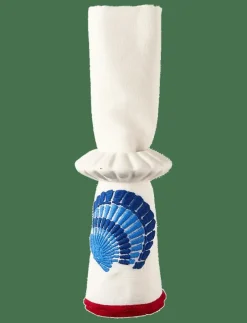 Shell Embroidered Linen/Cotton Napkin - Tygservetter