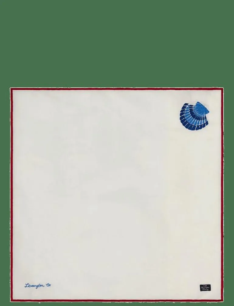 Shell Embroidered Linen/Cotton Napkin - Tygservetter
