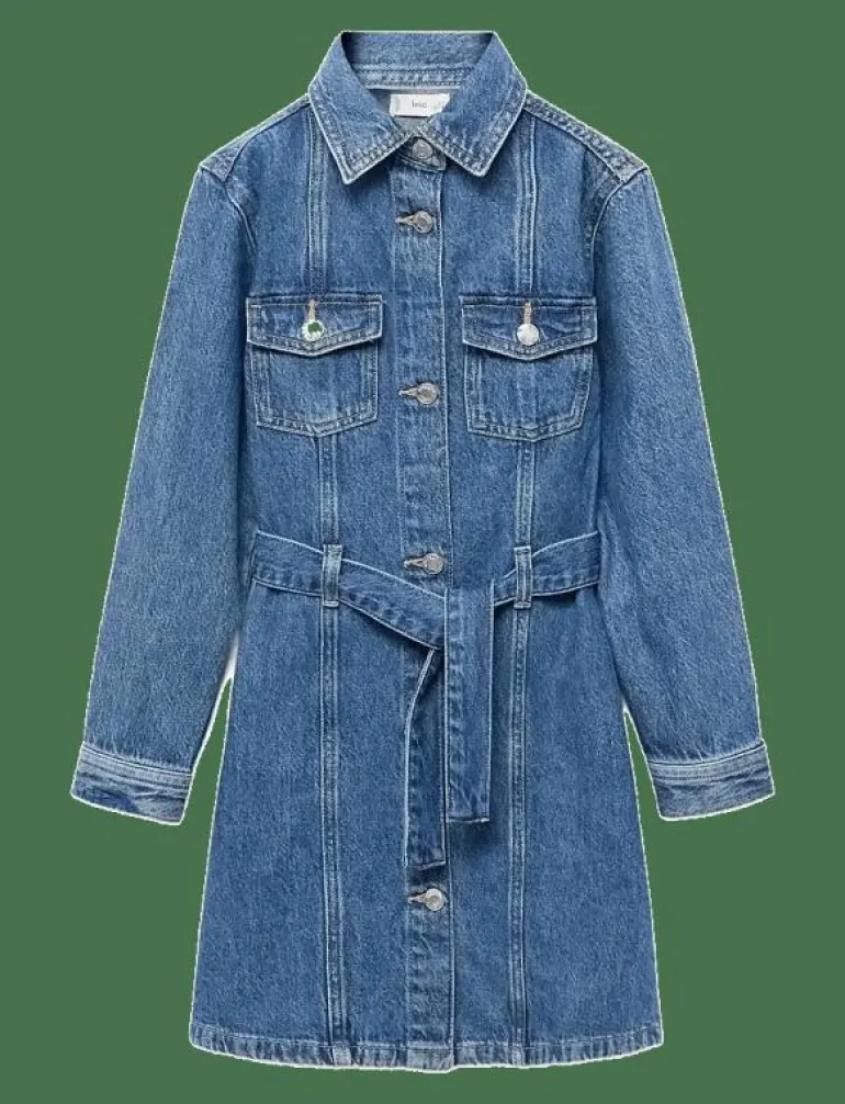Short denim dress - Långärmade vardagsklänningar