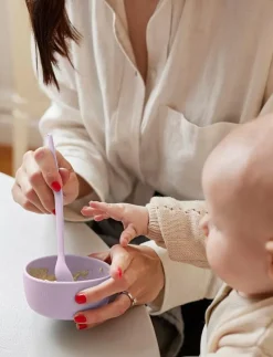 Silicone Baby Bowl 2-Pack Light Lavender - Serveringsset