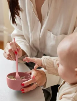 Silicone Baby Bowl 2-Pack Nature Red - Serveringsset