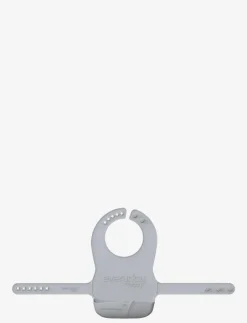 Silicone Bib with belts Quiet Grey - Haklappar