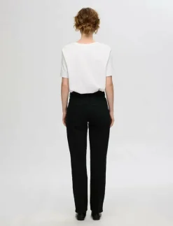 SLFALICE MW STRAIGHT BLACK JEANS NOOS - Straight jeans