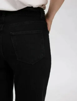 SLFALICE MW STRAIGHT BLACK JEANS NOOS - Straight jeans