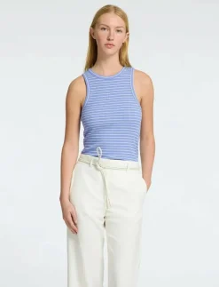 SLFANNA O-NECK STRIPED TANK TOP NOOS - Linnen