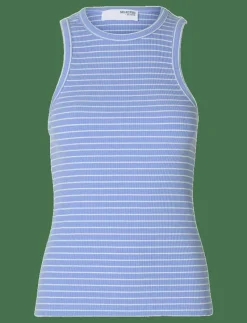 SLFANNA O-NECK STRIPED TANK TOP NOOS - Linnen