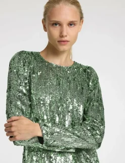 SLFARI-COLYN LS SHORT SEQUINS DRESS B - Korta klänningar