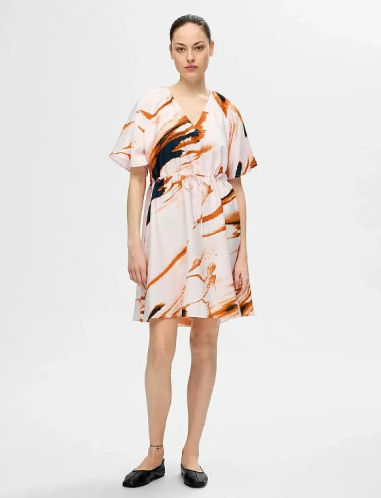 SLFATTIA SS AOP V-NECK SHORT DRESS B - Korta klänningar