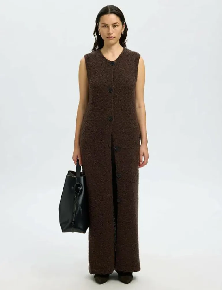 SLFLELOU SL KNIT CARDIGAN DRESS - Stickade västar