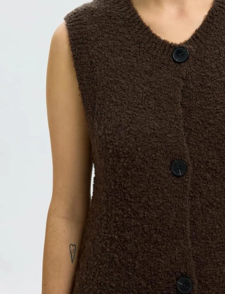 SLFLELOU SL KNIT CARDIGAN DRESS - Stickade västar