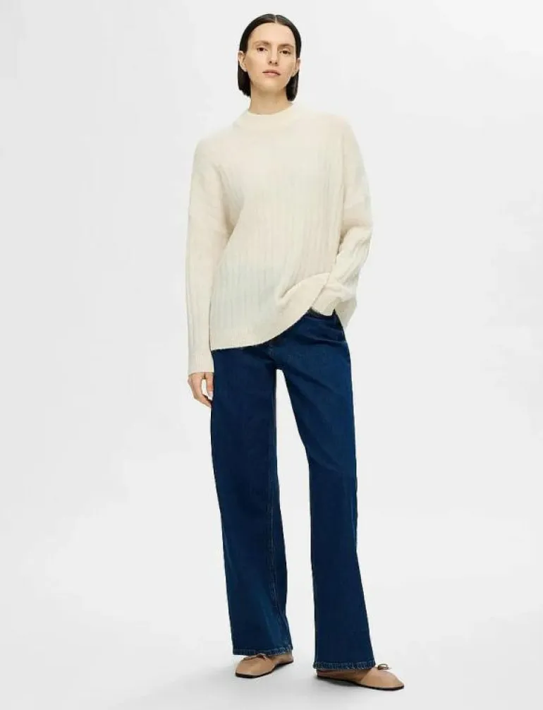 SLFMALINE LS KNIT HIGH NECK NOOS - Stickat