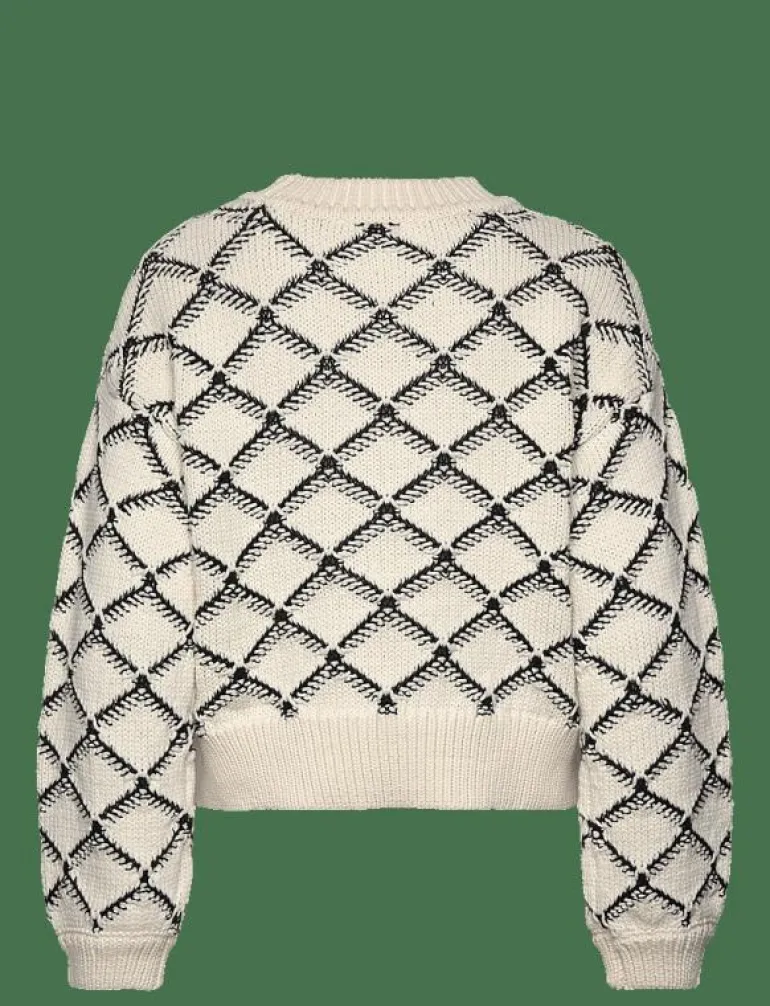 SLFOLIVIA LS CROPPED KNIT O-NECK - Stickat