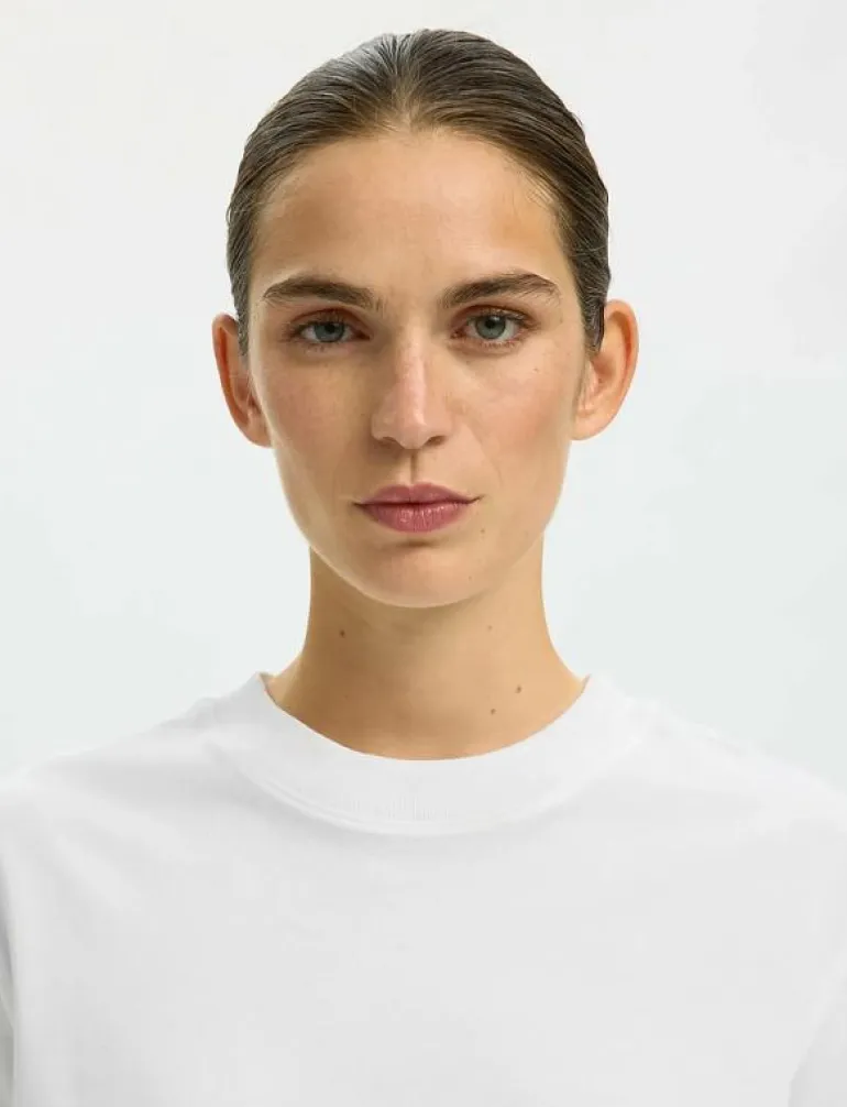 SLFRELAX COLWOMAN SS MOCK NECK TEE NOOS - T-shirts