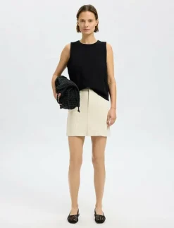 SLFUNA HW SHORT DENIM SKIRT - Korta kjolar