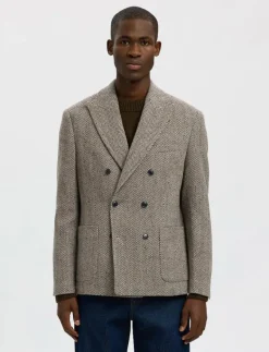 SLHREG-MORRIS HBONE WOOL BLEND DB BLZ - Dubbelknäppta kavajer