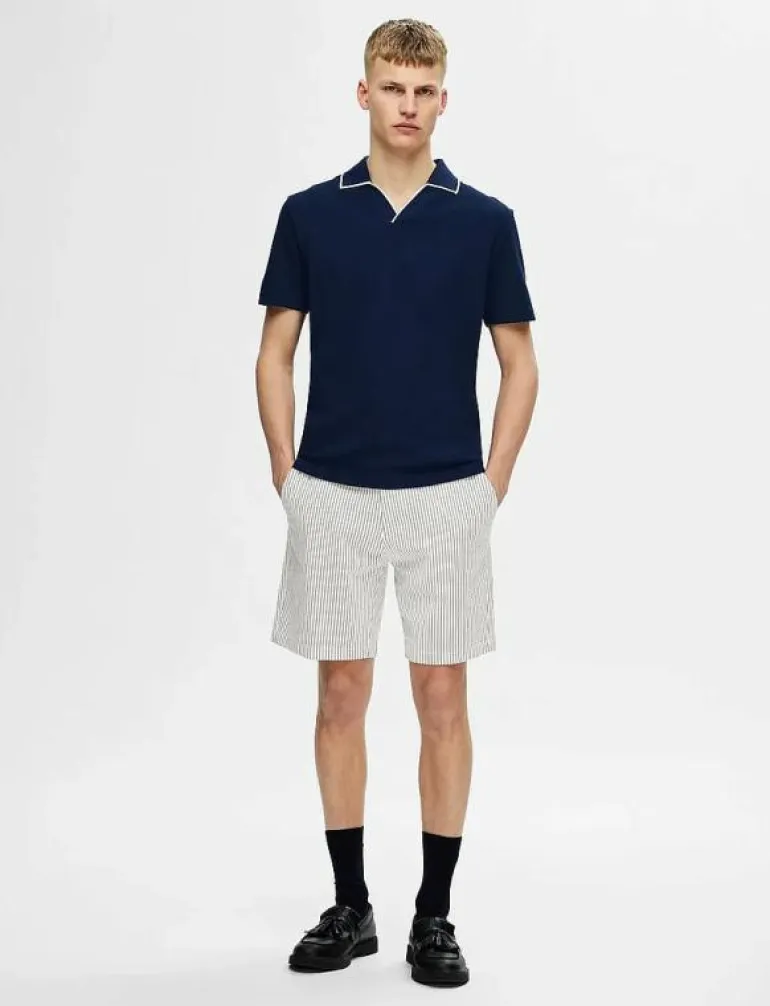 SLHREGULAR-KARL SEERSUCKER SHORTS NOOS - Casual shorts