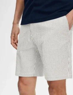 SLHREGULAR-KARL SEERSUCKER SHORTS NOOS - Casual shorts