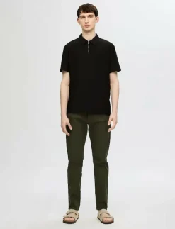 SLHRELAX-PLISSE HALF ZIP SS POLO EX - Kortärmade pikéer