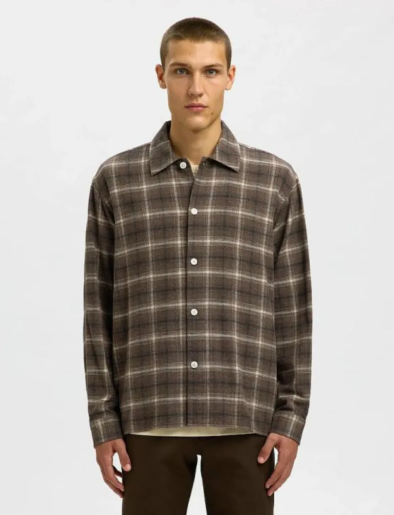 SLHRLXEDWIN CHECK LIGHT OVERSHIRT - Rutiga skjortor