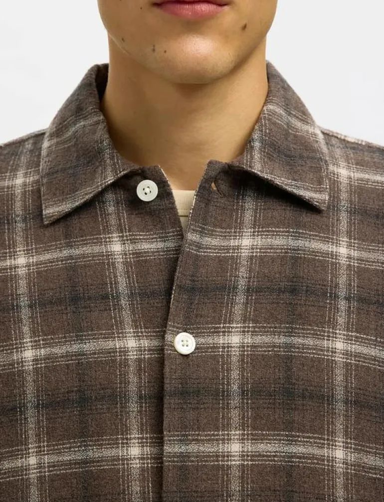 SLHRLXEDWIN CHECK LIGHT OVERSHIRT - Rutiga skjortor