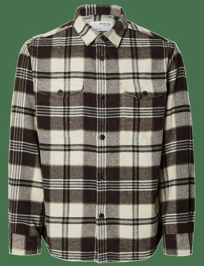SLHRLXPABLO WOOL BLEND OVERSHIRT - Rutiga skjortor